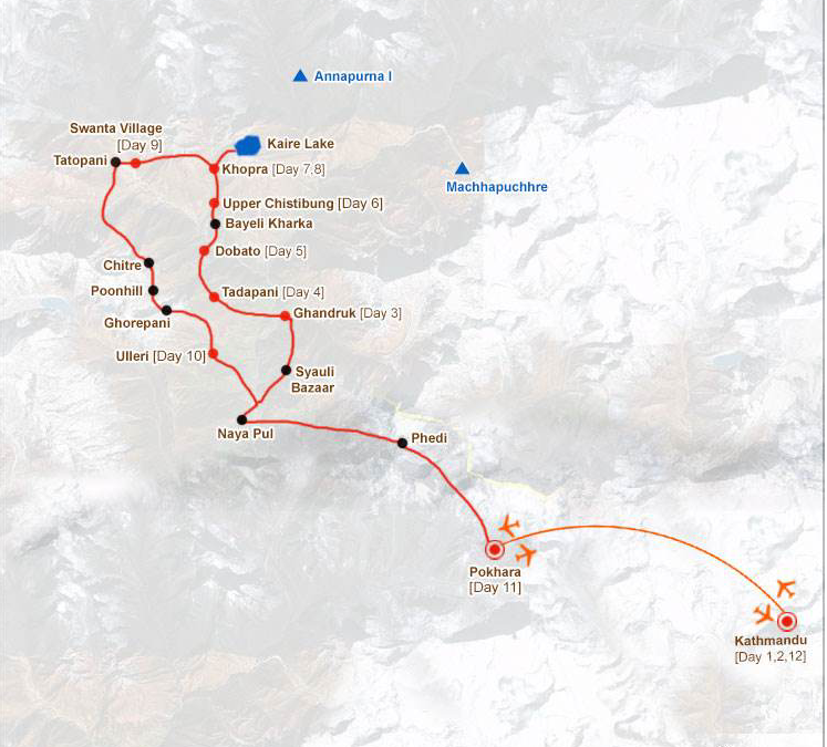 Khopra Ridge Trek Map 