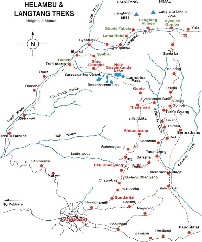 Langtang Trekking Map 