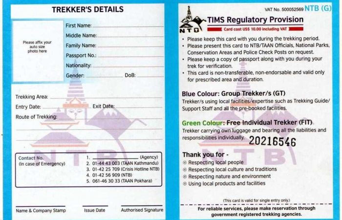 Nepal Trekking Permit Information