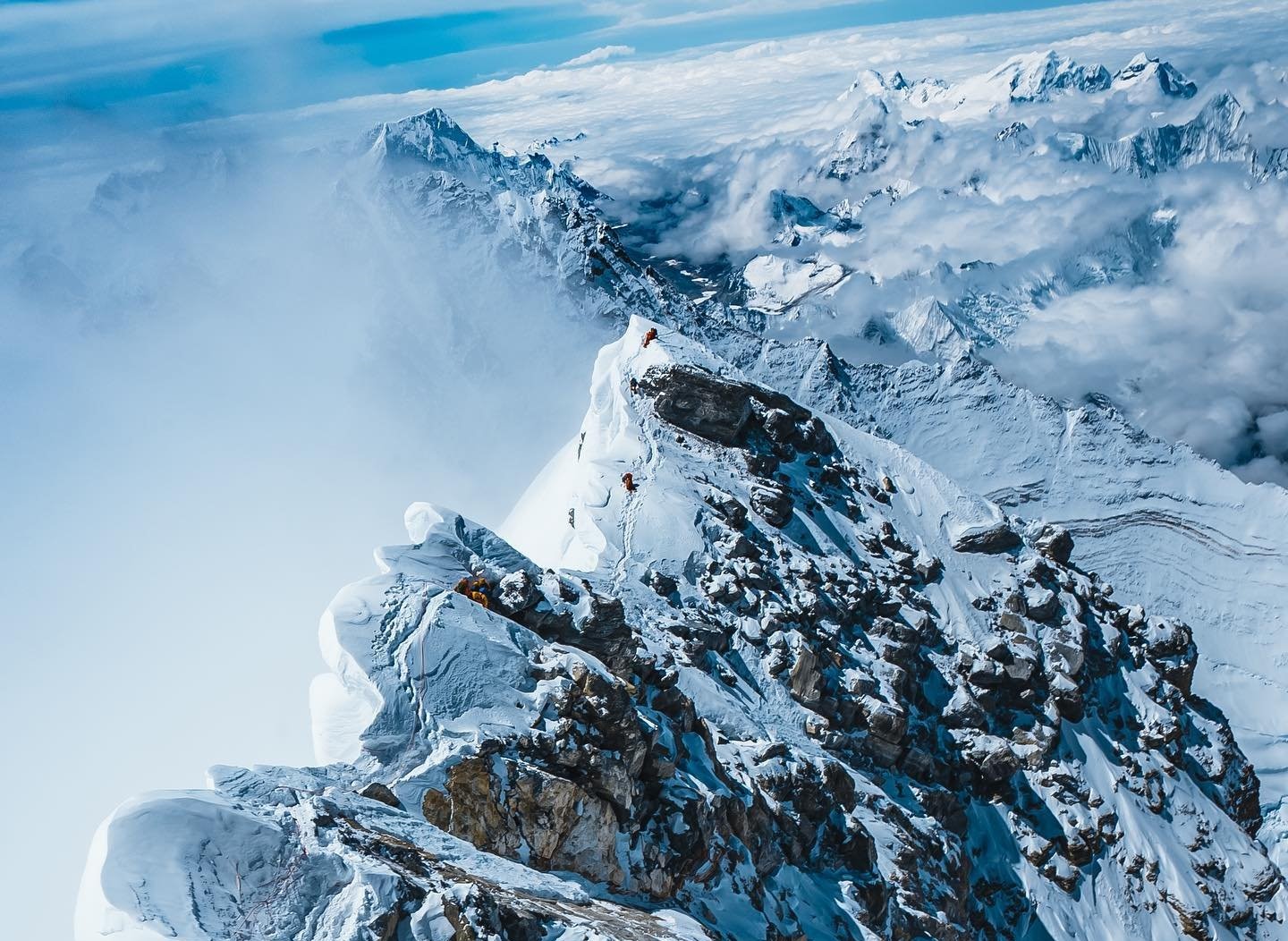 Himalaya seen from Top of Mount Everest 