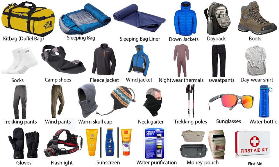 Nepal Hiking Packing list 