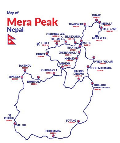 mera peak trek map