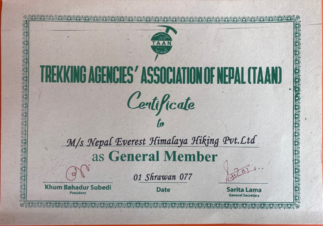 Legal Documents for Trekking in Nepal 