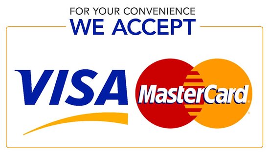 We Accept Visa Mastercard